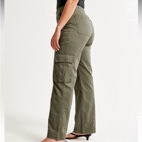 Abercrombie & Fitch Relaxed Cargo Fit Pant Size 16 Women’s Utility Cotton Green - Picture 3 of 14